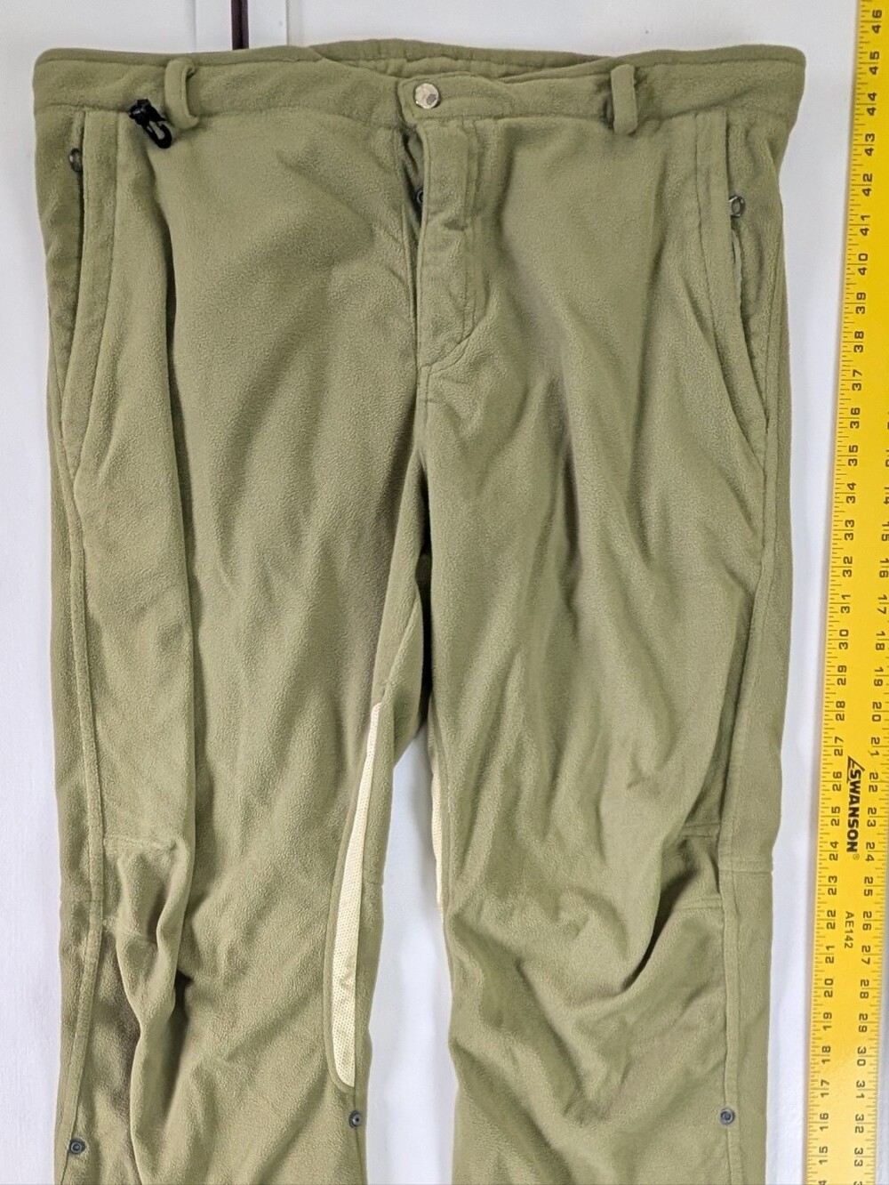 Men's Olive Green Fleece Pants Ski Insulating